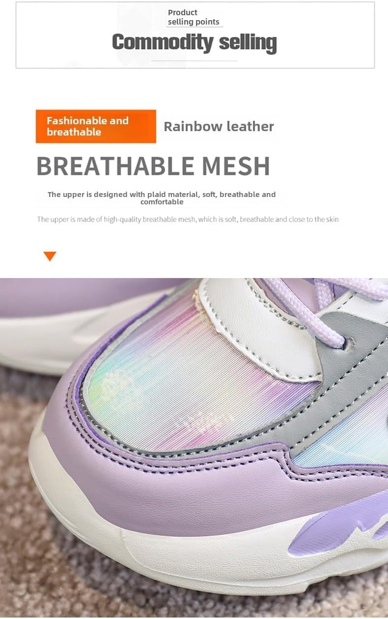 Kids Sneakers Breathable Lightweight Fashion Athletic Sneakers,Casual Athletic Basketball Shoe (Purple,11 (Kids))