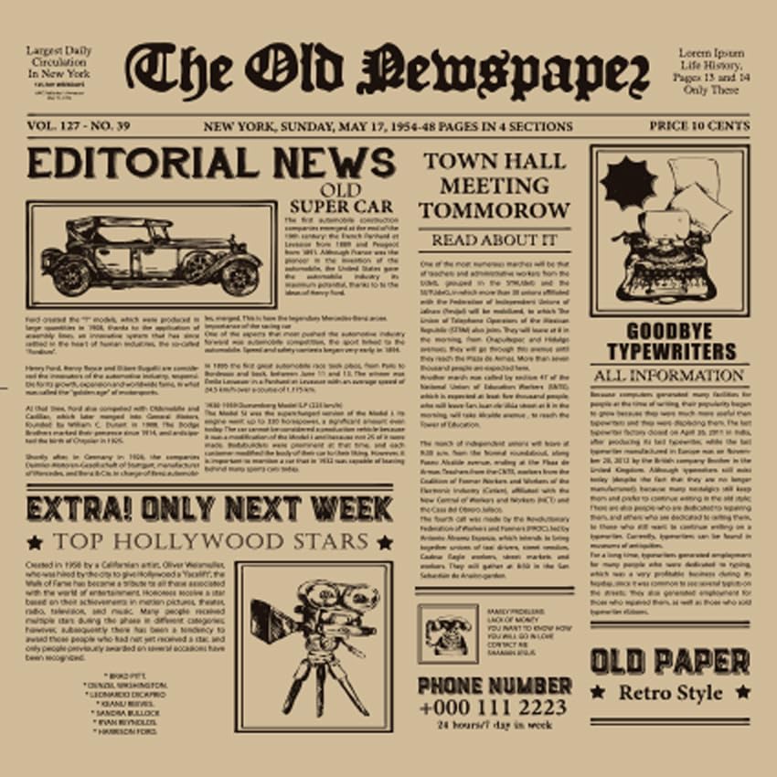 La Mejor Recopilación de Papel de periódico , tabla con los diez mejores. 7 Imagen adicional