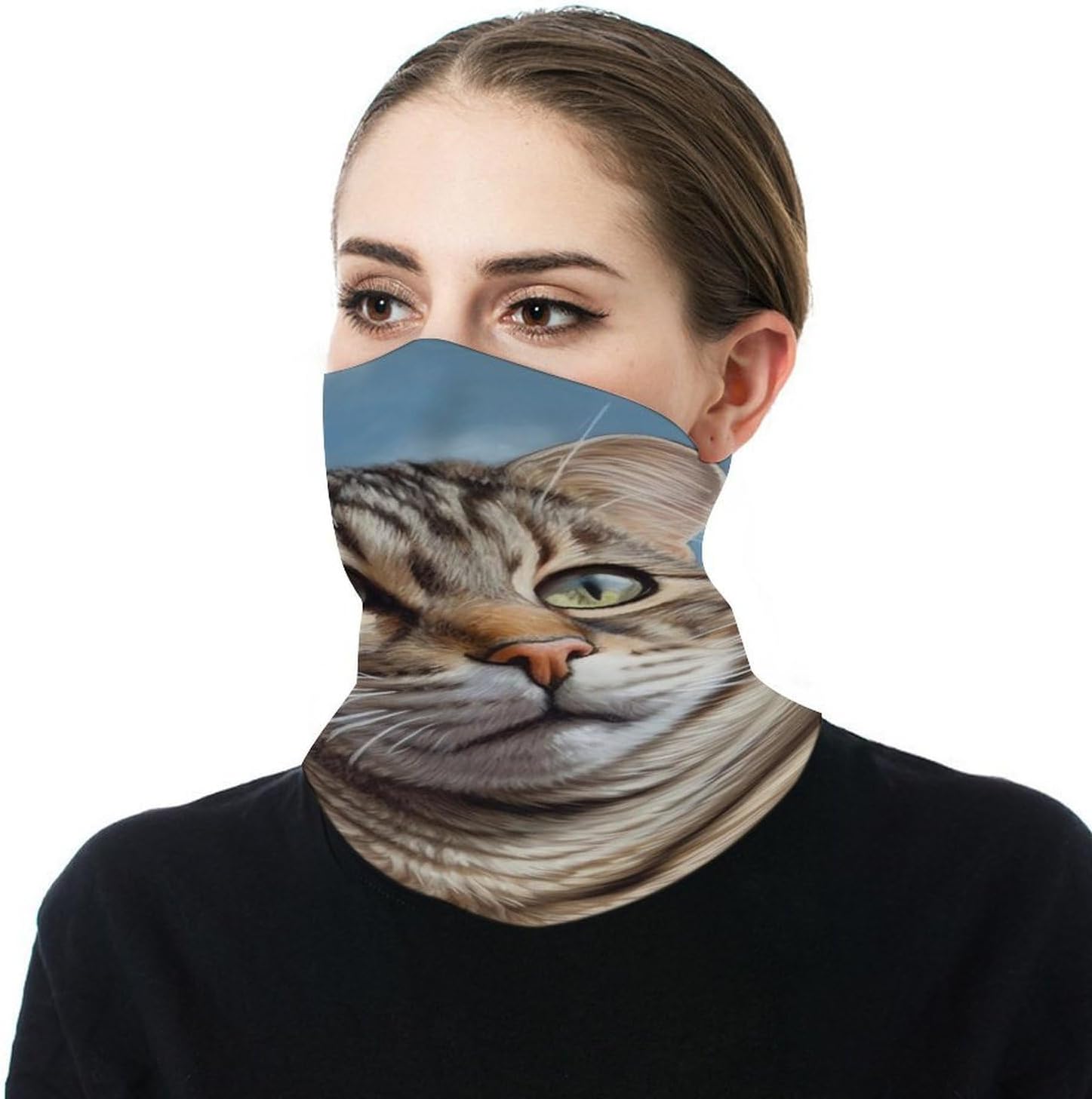 The Cat Looks Up Neck Gaiter Summer UV Protection Cooling Neck Head Wrap Face Mask Bandana