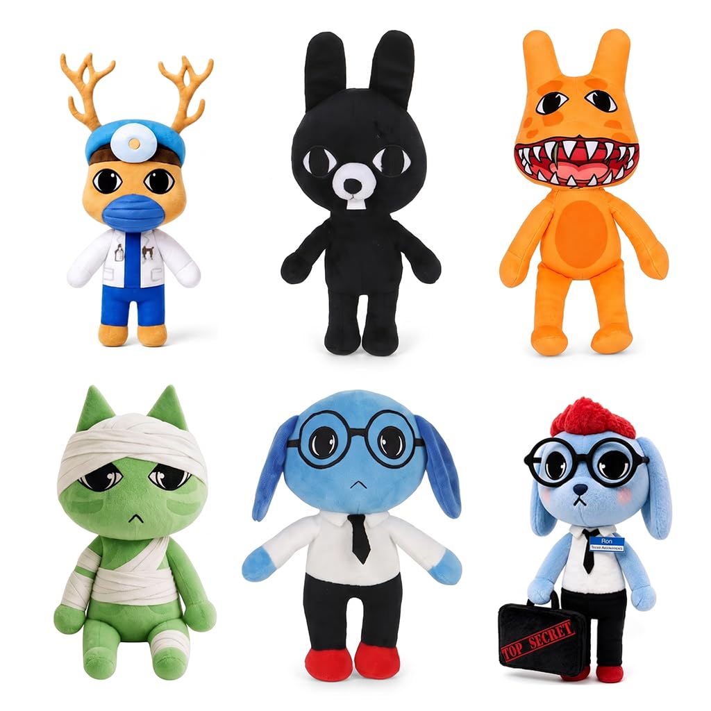 Animal Hospital Plush 9.8in Role Play Figure, Collectible for Game Fans (Dr. Harlow+Ratthew+Patient002+plush 003+Ron+Accounting) — image 1