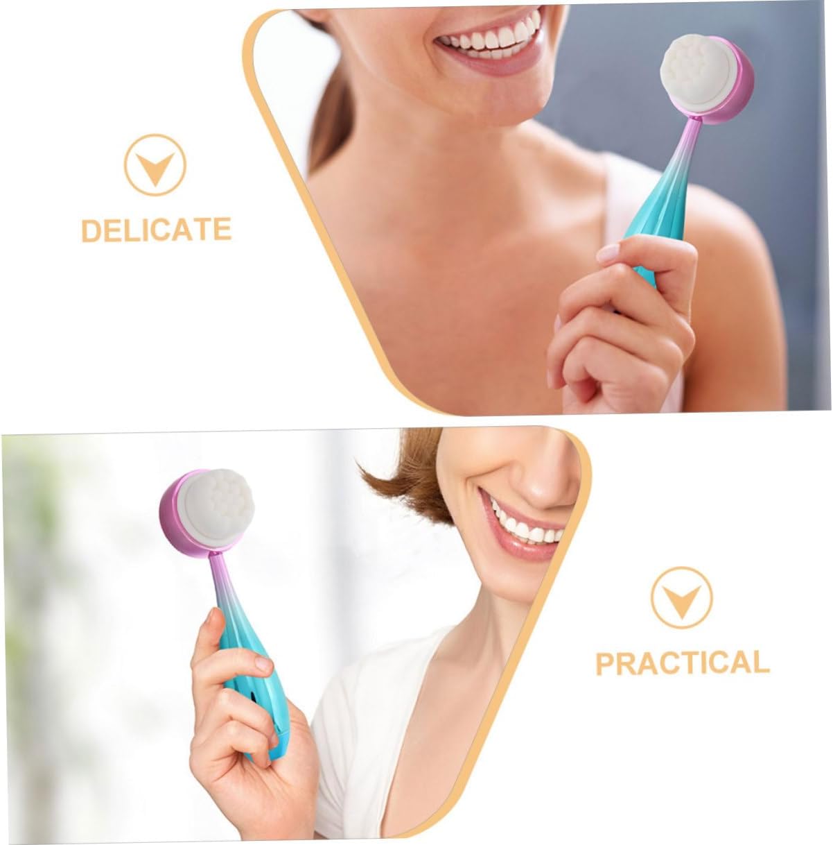 2pcs Silicone Facial Scrubber Manual Face Cleansing Brush Soft Waterproof Exfoliator for Blackhead Removal and Skin Massage, Dual-Sided Silicone Brush Set for Daily Skincare image 3