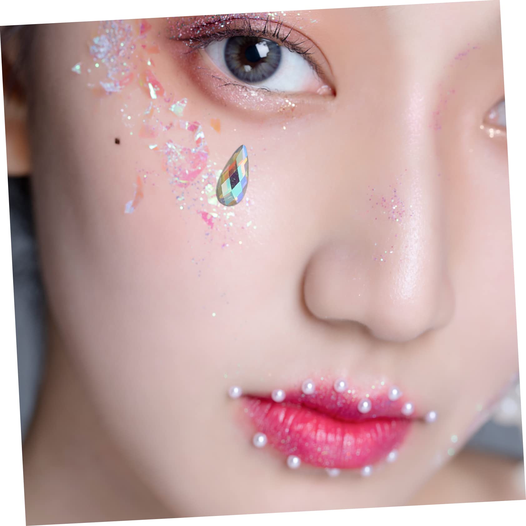 minkissy 25fogli Adesivi Brillantini Per Makeup Di Gemme Per Viso e Occhi Stickers Con Strass Per Festività Di Decorazioni Per Halloween Natale e Feste Vari