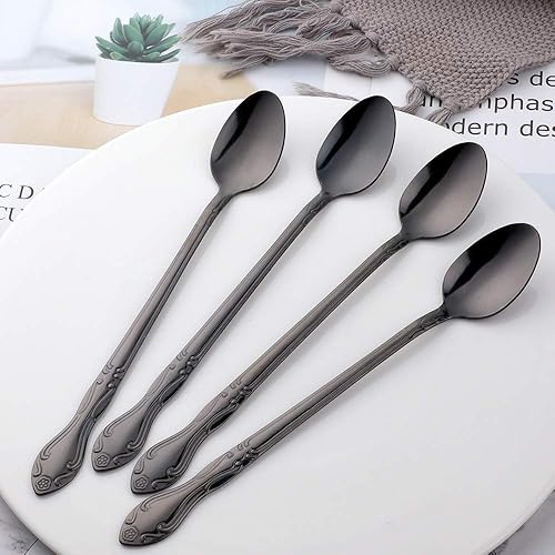 Miniatura 433 de Juego de 12 cucharas de café, mini cucharas de café, cucharas de espresso de acero inoxidable, cucharas pequeñas para postre, té, aperitivo, 4.6