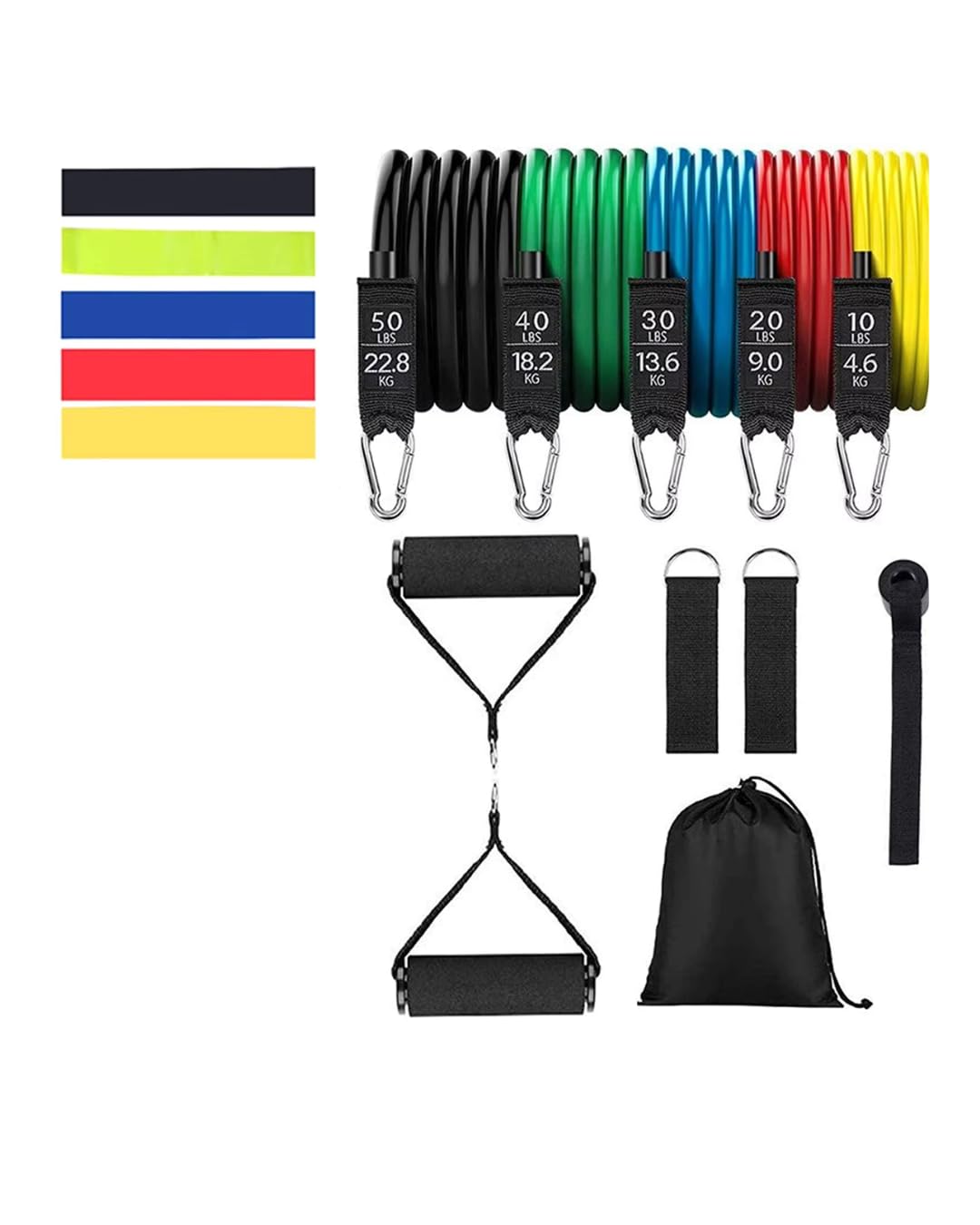 Resistance Bands Set with Handles 11-Piece Exercise Bands Kit Up to 150 lbs Workout Bands with Door Anchor