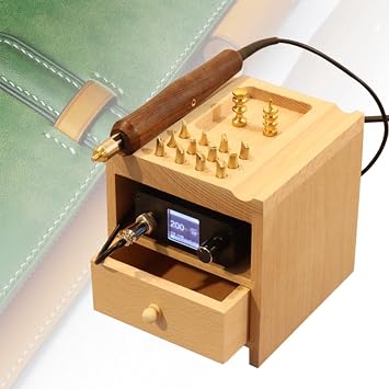 Hot Leather Edge Creaser Machine, Leather Edging and Creasing Machine Electric Heat Creasing Iron Tool, 80-480C Intelligent Temperature Control,Singlemachine
