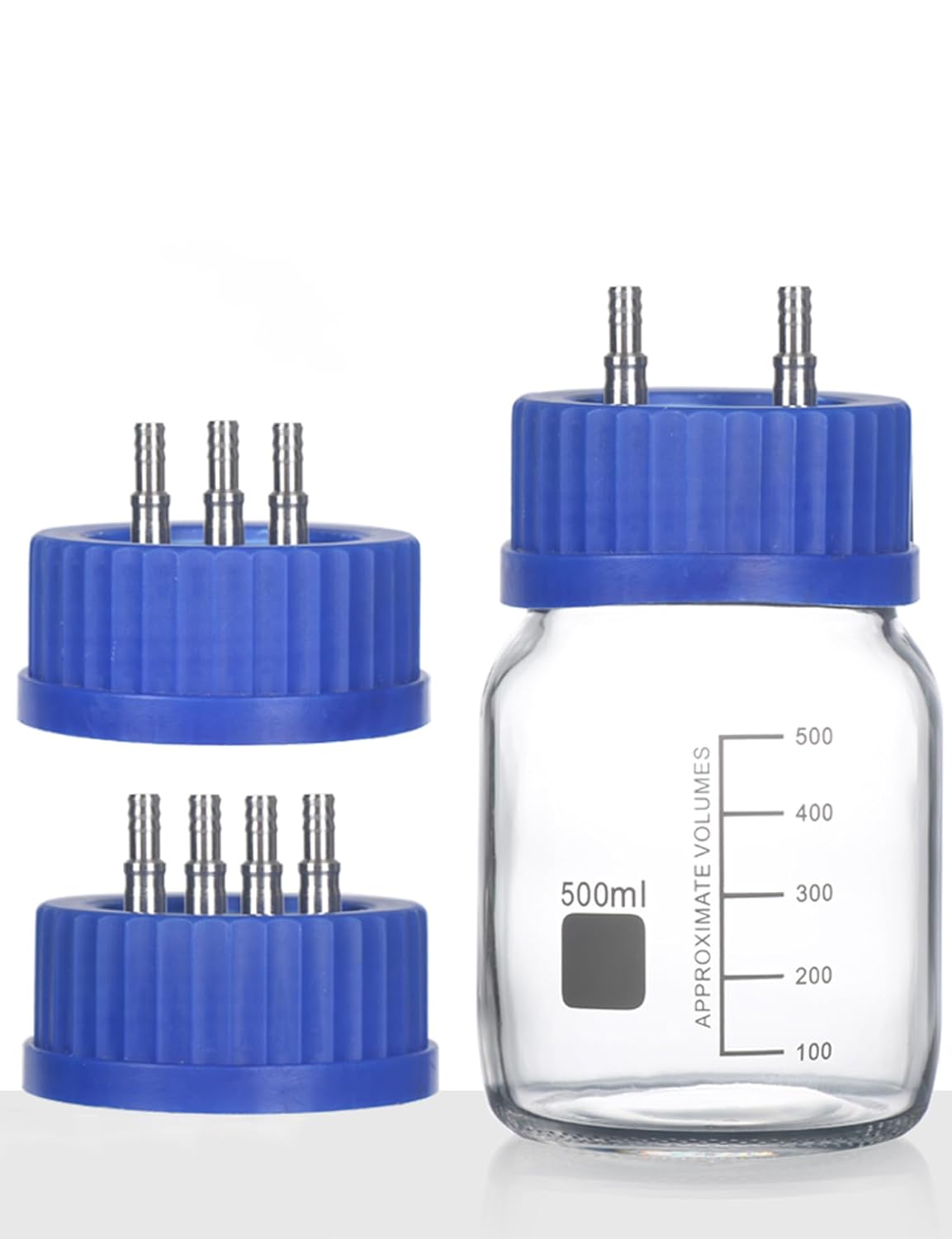 Moonetto Stainless Steel Blue GL80 Safety Cap with Holes, VapLock Solvent Delivery Cap
