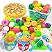 LCZ Jouets pour Enfants Kitchenette Alimentaires, Jeux Jouets De Cuisine Jeu De Simulation Cuisine Idéale Imiter Maman Faisant 31 Exposition,Multicolored