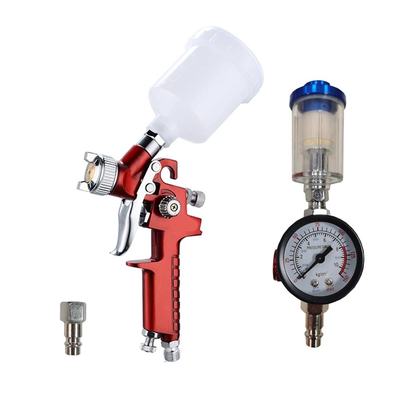 Mini pistolet natryskowy farba aerograf Gravity Feed na ścianę malowanie samochodu ciasto do paznokci udekoruj Precyzyjna Kontrola(0.8mm Red Kit)