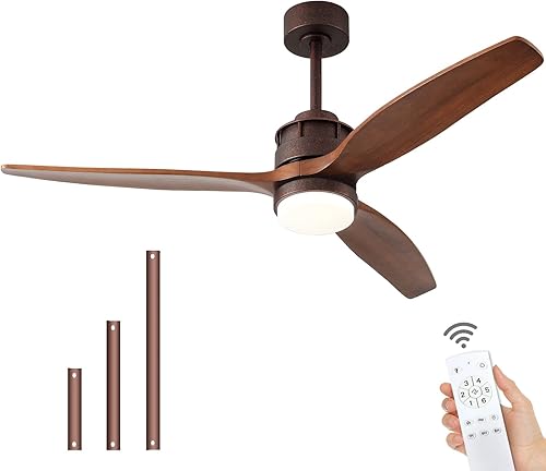 BOOMJOY Ventiladores de techo negros de 60 pulgadas con luces y control remoto para interiores y exteriores, ventilador de techo industrial moderno