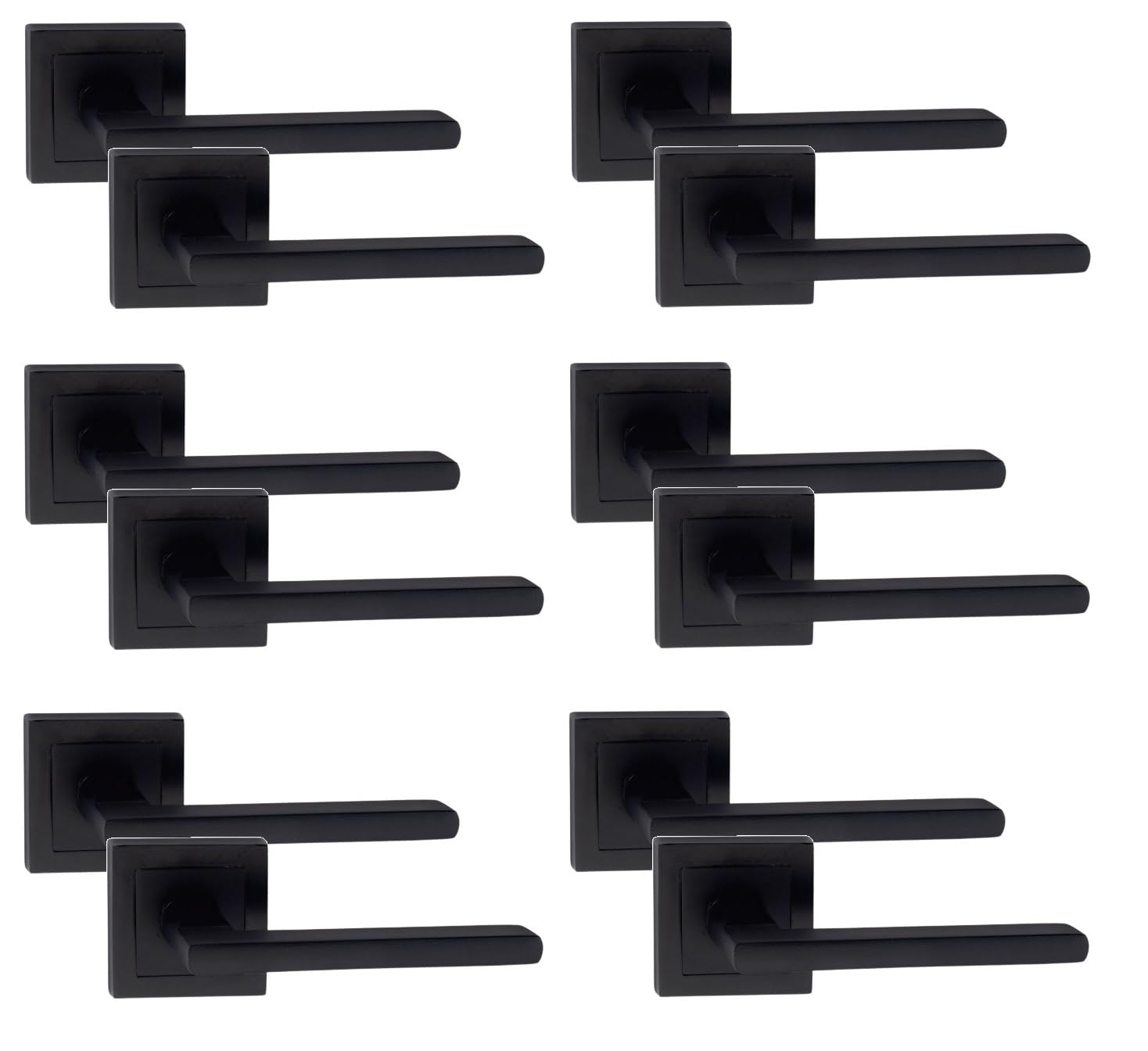 Golden Grace Leon Straight Matt Black Handle Set 52 X 52Mm 6 Pack