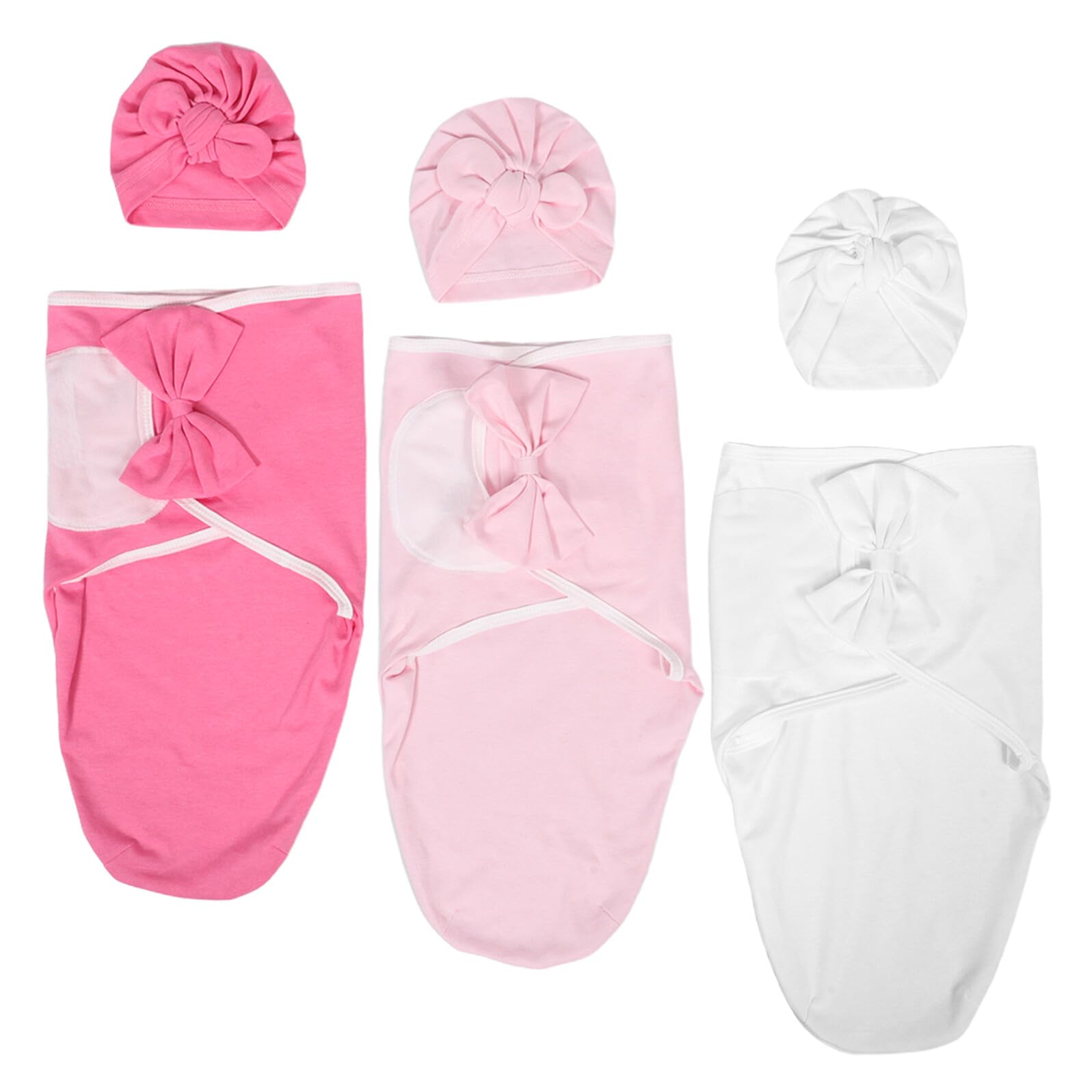 Couverture emmaillotage gigoteuse coton doux ensemble trois pièces bébé