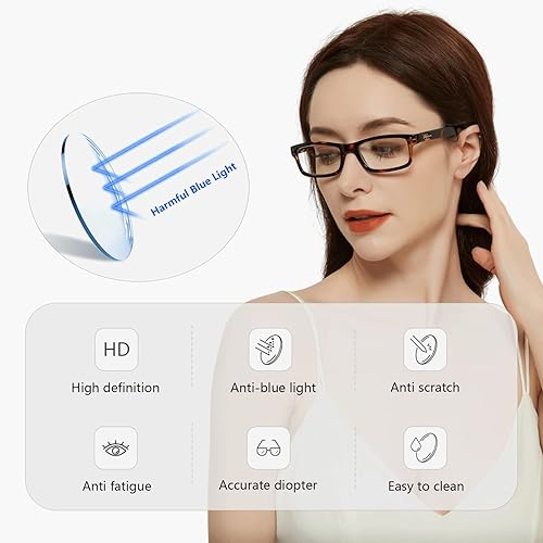 Miniatura 7 de GIGIMUNA Gafas de lectura con filtro de luz azul y bisagra de resorte para mujeres y hombres, 2.5, regalo para marido, esposa, mamá y papá, lectores