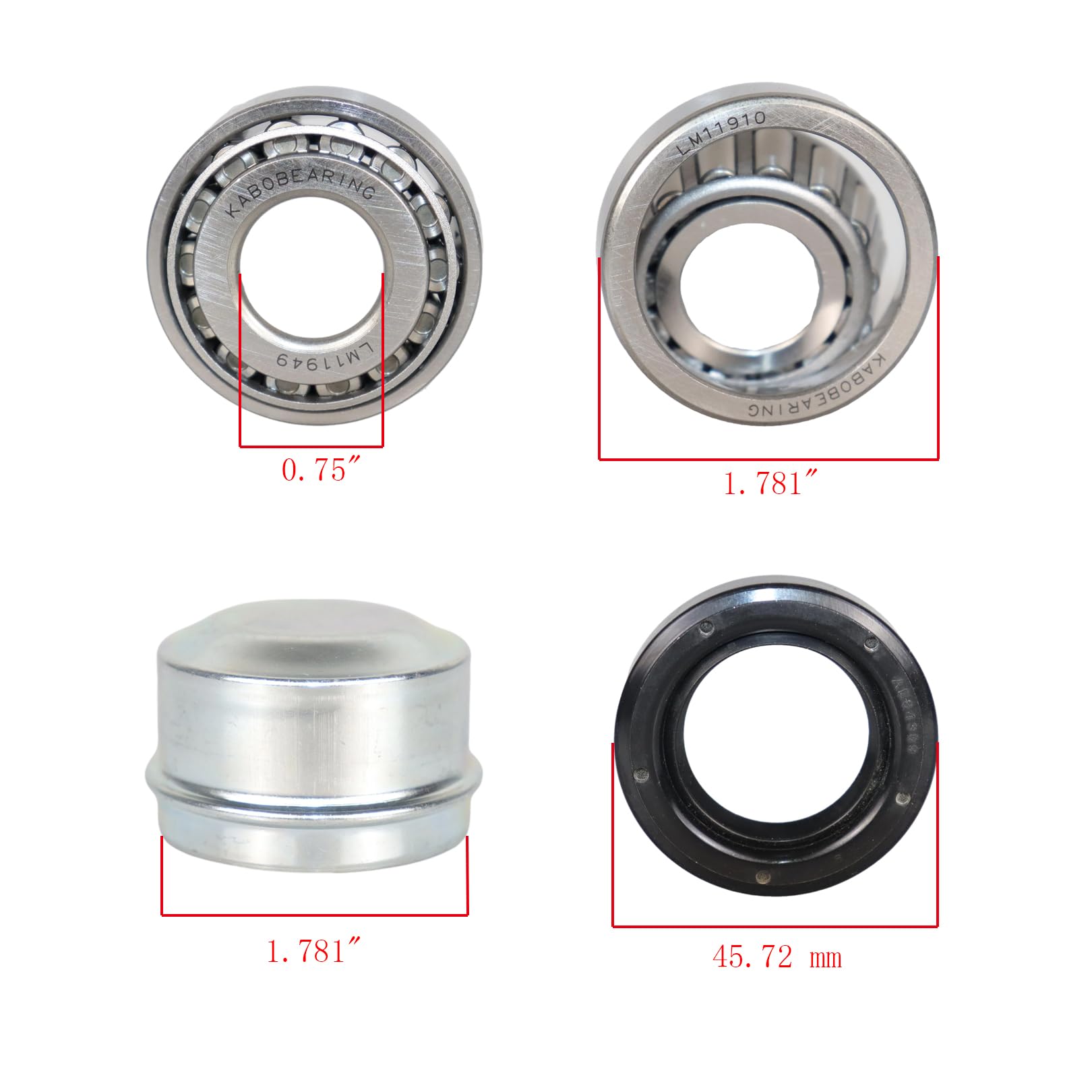 Trailer Wheel Hub Bearings - 2 Set LM11949 -2 Trailer Wheel Hub Bearings - 2 Set LM11949 -2