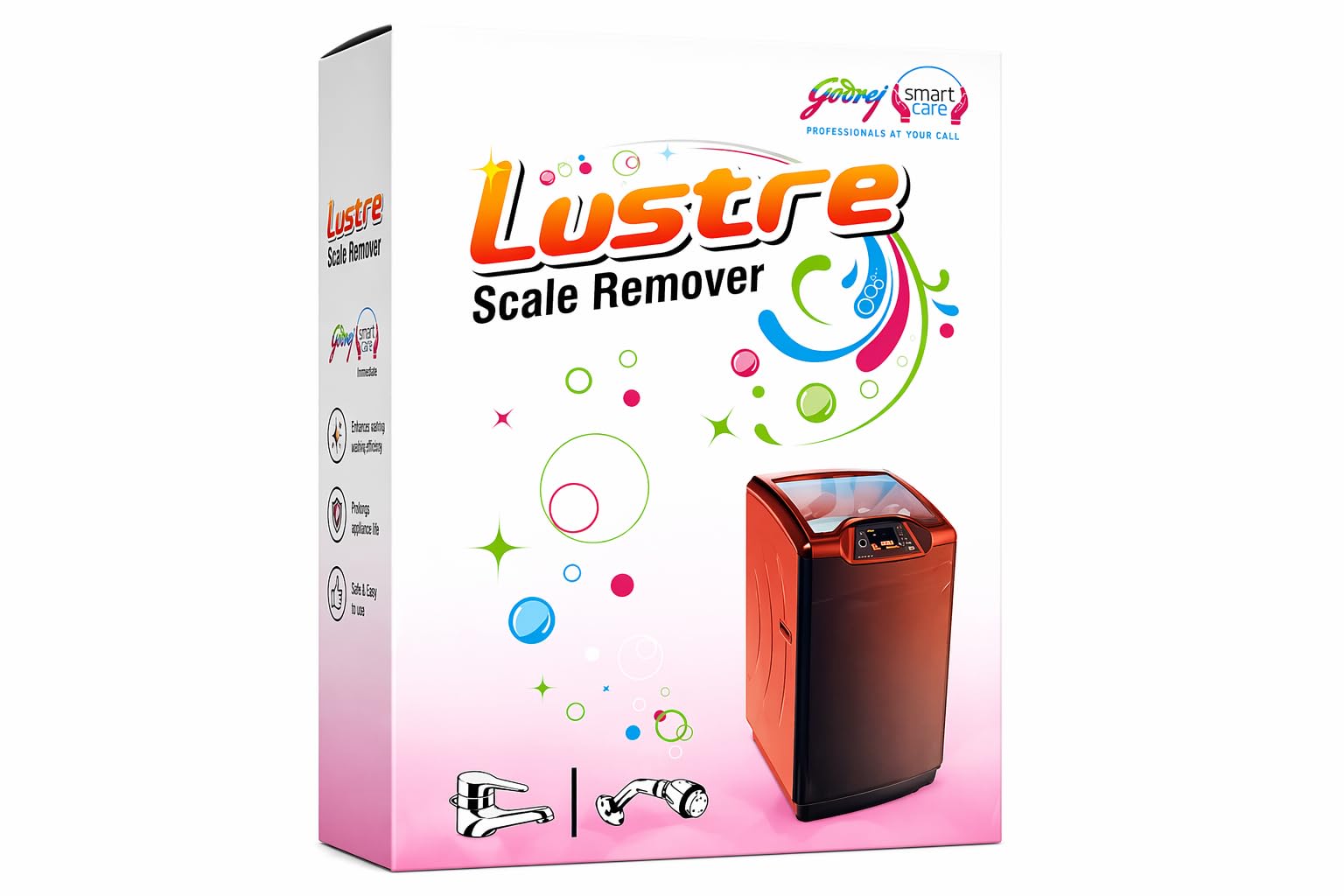 Godrej Lustre Scale Remover for Washing Machine | Descaling Powder Cleaner for Front & Top Load | Removes Hard Water Scale, Dirt & Odor | Improves Performance & Life | 100g Pack (1 Unit)-image-40