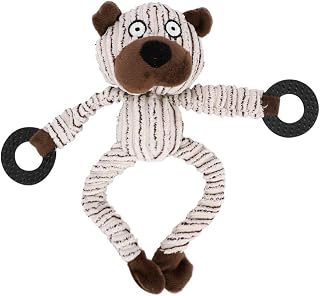 Dog Squeaky Plush Toy Durable Monkey Squeak Plush Animal Dog Toy for Teeth Cleaning Tool for Small Medium Large Pet