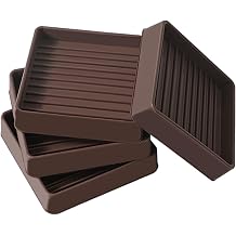 2.5x2.5 Non Slip Rubber Furniture Caster Cups for Hardwood Floors, Anti-Slip Square Furniture Coasters Pads Stopper Gripper Floor Protectors for Bed Couch Table