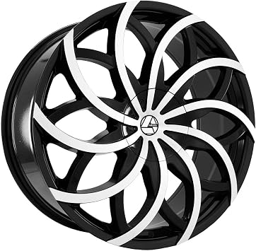 22x9.5 Azara AZA-504 Gloss Black & Machined Wheel 5x115/5x120 15mm