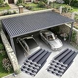 Isolierte Welldachplatten, 10 Stück Aluminium-Dachplatten mit Polycarbonat-Füllung, Dachverkleidung für Garagen, Carport, Markise, 4,8 m Länge