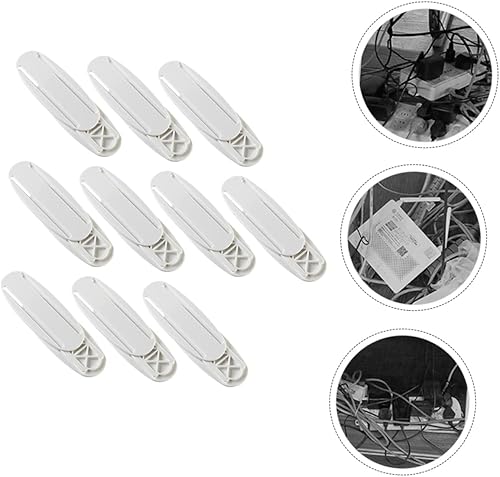 Miniatura 7 de BESPORTBLE 10 pares de soportes de panel de conexión de cable montado en la pared sin perforaciones