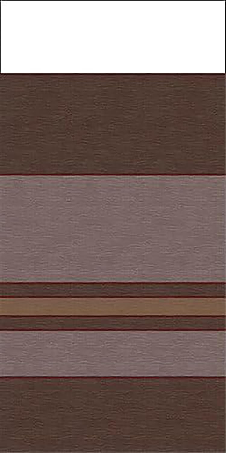 Carefree IE0607B00 SL Premium Chocolate 6.0' Long RV Camper Complete Window Awning with White Arms (Chocolate Stripe with White Wrap and Red Tenera Thread)