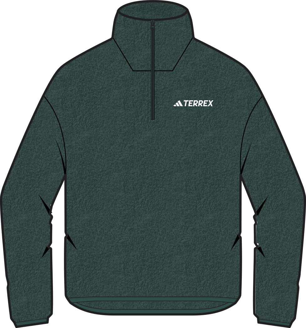 adidas mens Terrex Multi Essentials Half-zip Fleece Hiking Jacket - Image 6