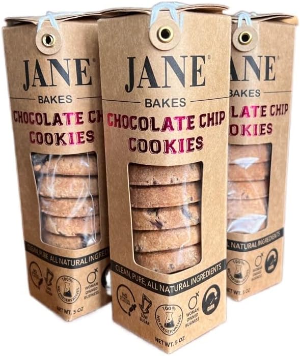 JANE BAKES 100% All Natural Chocolate Chip Cookies - 3 Pack