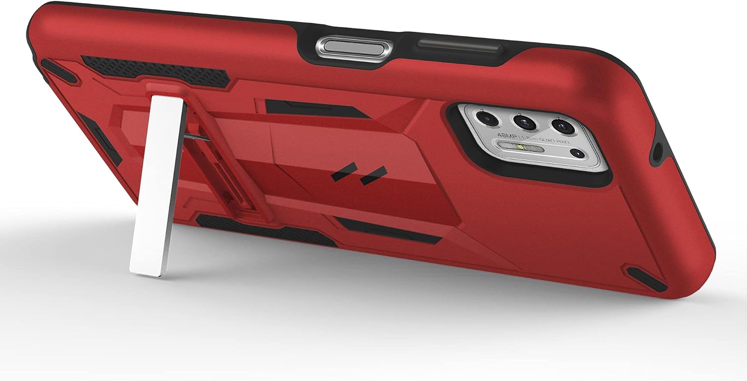 ZIZO Transform Series for Moto G Stylus (2021) Case - Rugged Dual-Layer Protection with Kickstand - Red