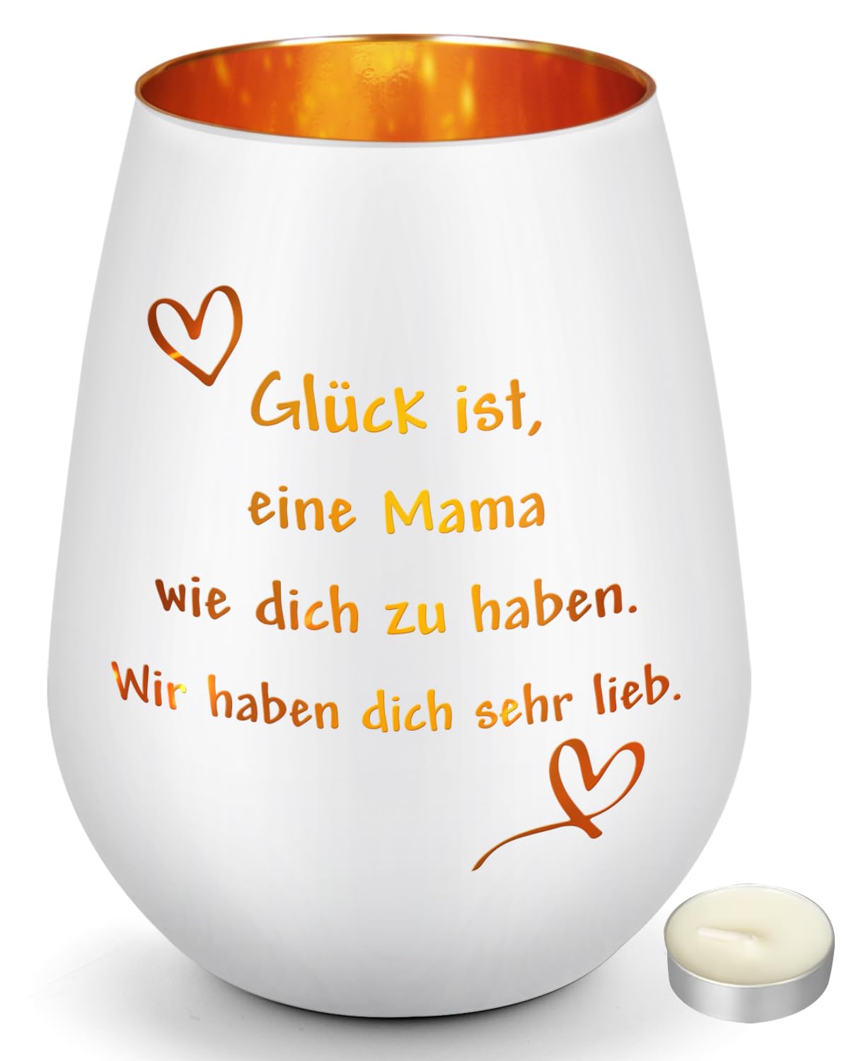 CadeauJoie Geschenke für Frauen, Windlicht aus Glas Geburtstagsgeschenk
