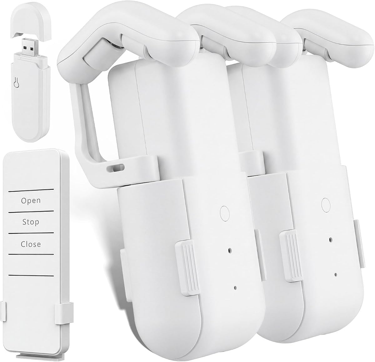 Automatic Curtain Opener 2Pcs,Smart Curtain Opener Compatible with Alex | Upgrade Remote Control,Compatible with Google Home ,Compatible Roman T/U/Tracks,Easy Install,Suitable for Home Office Elderly