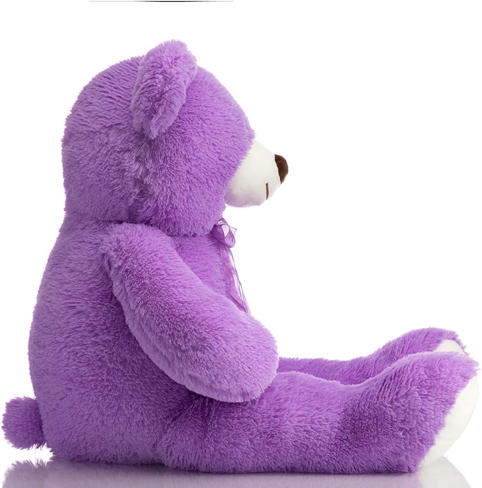 HollyHOME Big Teddy Bear Stuffed Animal Large Teddy Bear Cuddly Plush Toy for Girlfriend Kids 36 inches Purple - Image 9