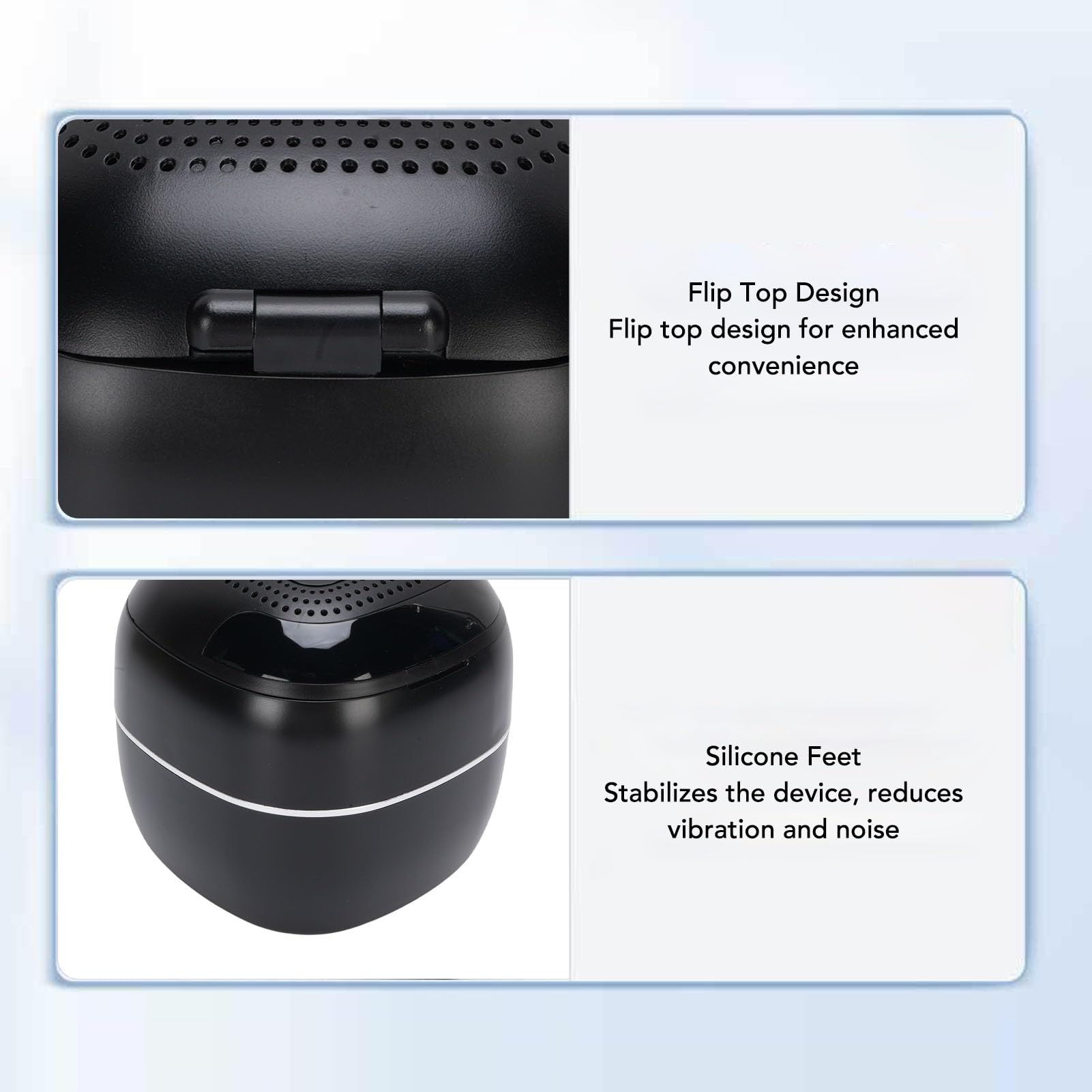 YUYTE Maszyna do Czyszczenia Biżuterii Ultrasonic Jewelry Cleanler 45KHz Maszyna Czyszcząca Biżuteria z klapką górną pokrywką 304 Stal Nierdzewna do Zegarków Szklanki Małe (wtyczka UE)