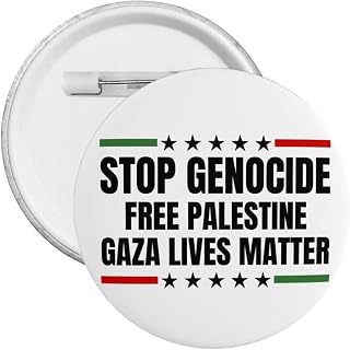 Stop Genocide Free Palestine Round Badge Gaza Lives Matter Brooch Clothing Shirt Decoration Pins Size