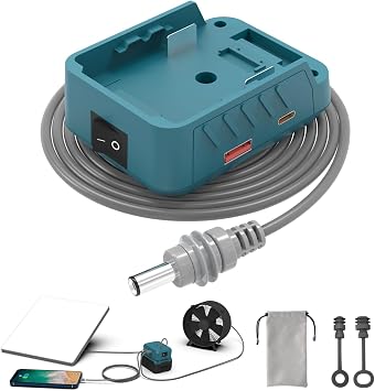 deckit Starlink Mini Battery Adapter,Compatible with Makita 18V Battery, Portable Power Converter for Off-Grid Internet with Switch, Low Voltage Protection & Multi-Port, Includes 5FT DC Cable & Bag