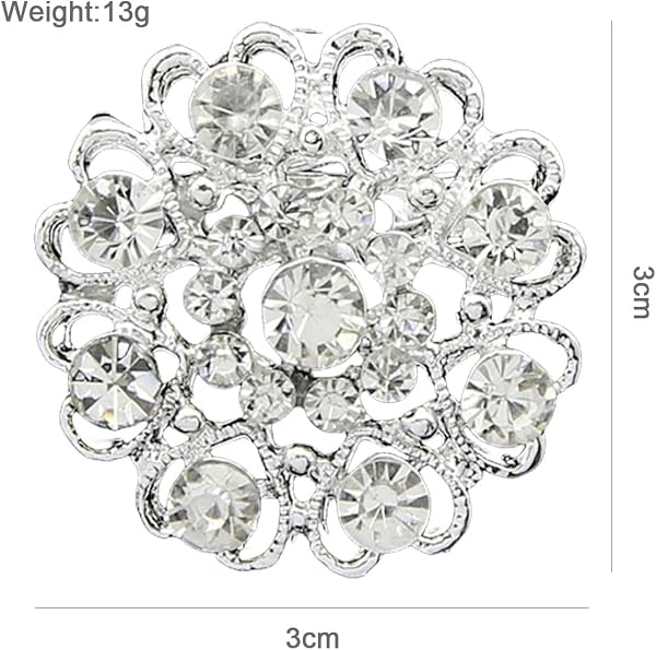 FAIRYGATE Brooch Pins Retro Crystal Rhinestone Brooches for Shirt Collar Decoration, B20 - 2