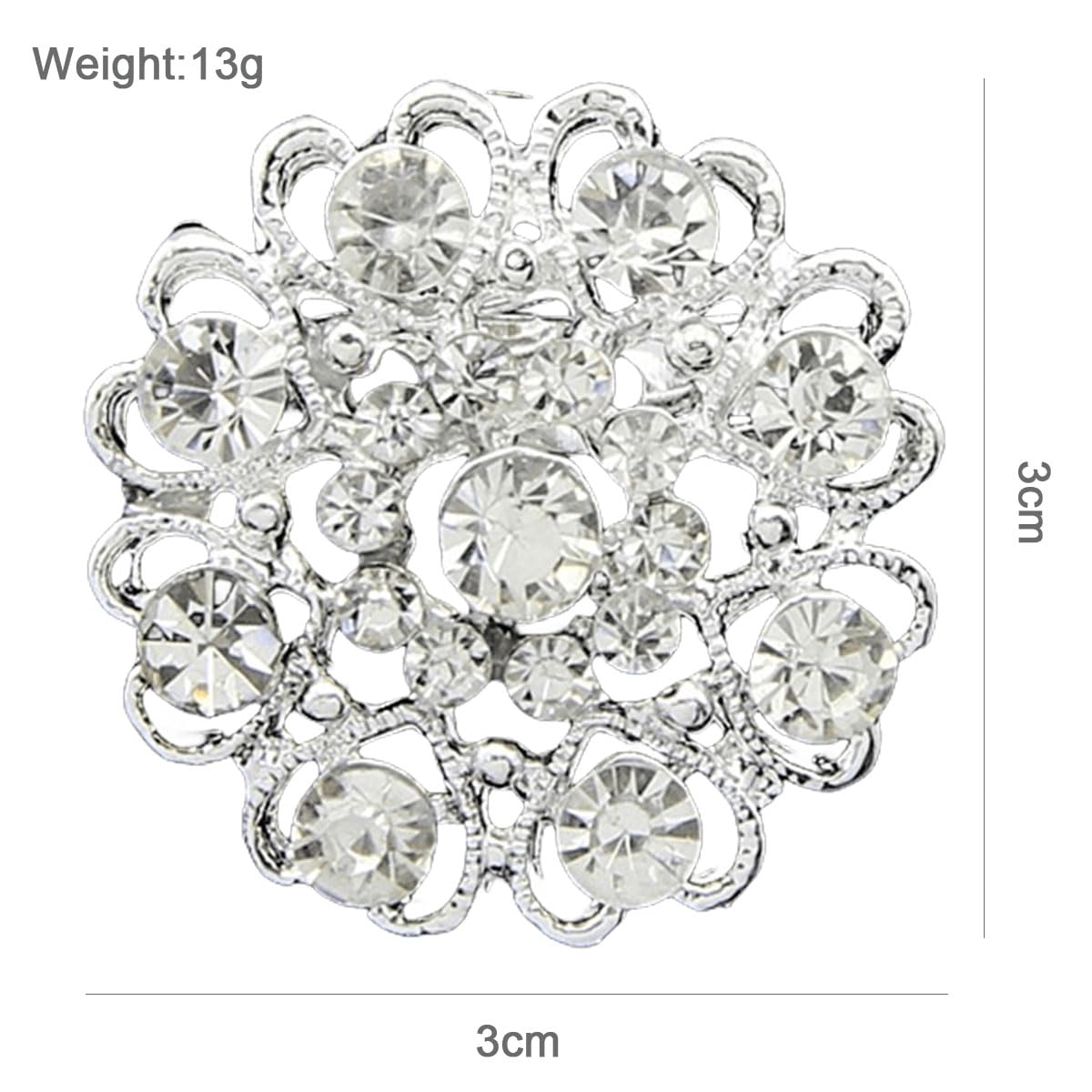 FAIRYGATE Brooch Pins Retro Crystal Rhinestone Brooches for Shirt Collar Decoration, B20 - 2