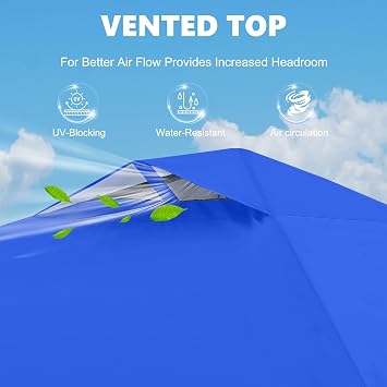MASTERCANOPY Durable Pop-up Canopy Tent with 1 Sidewall (6.6'x6.6',Blue)