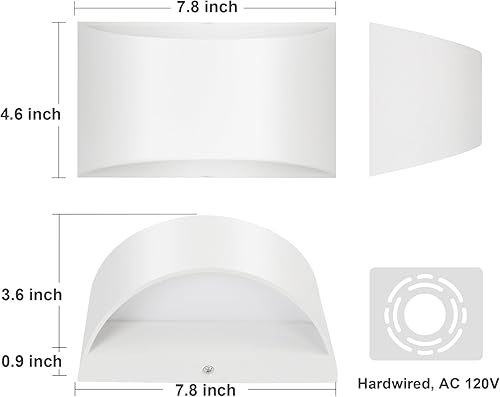 Miniatura 5 de TRLIFE Modernas lámparas de pared LED, luz regulable con control remoto y temperatura de color ajustable 3000K6000K, aluminio 12W, cableada 120V AC,