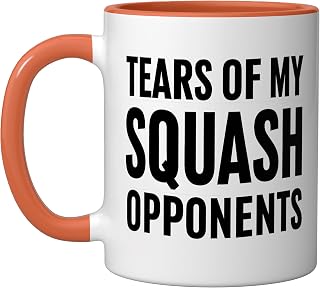 Tears Of My Squash Opponents Ceramic Mug, Orange/White