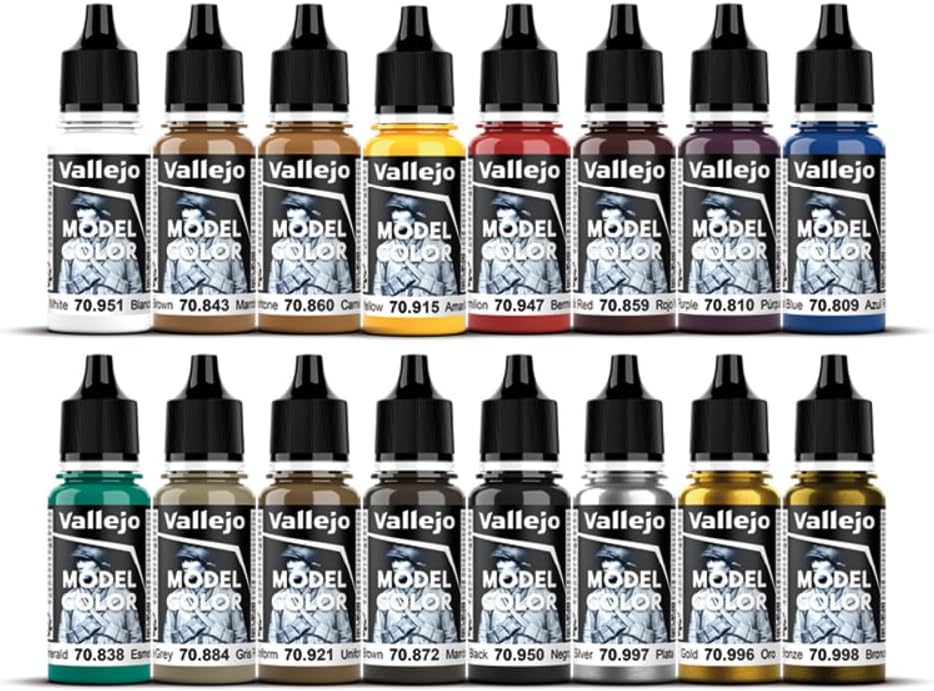Vallejo - Model Color Medieval Colors Set | Modeling Acrylic Paints | 16 Bottles x 18 ml (0.60 fl.oz.)