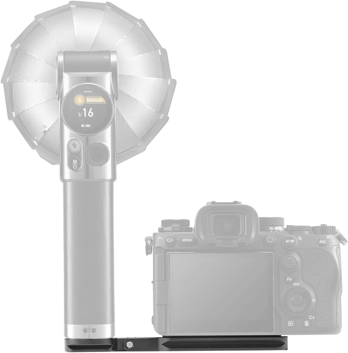 Quick Installation Lightweight Flashing Bracket Compatible for LuxMaster Holder Protective Rubber Pad 1/4 Screw Aluminum Bracket