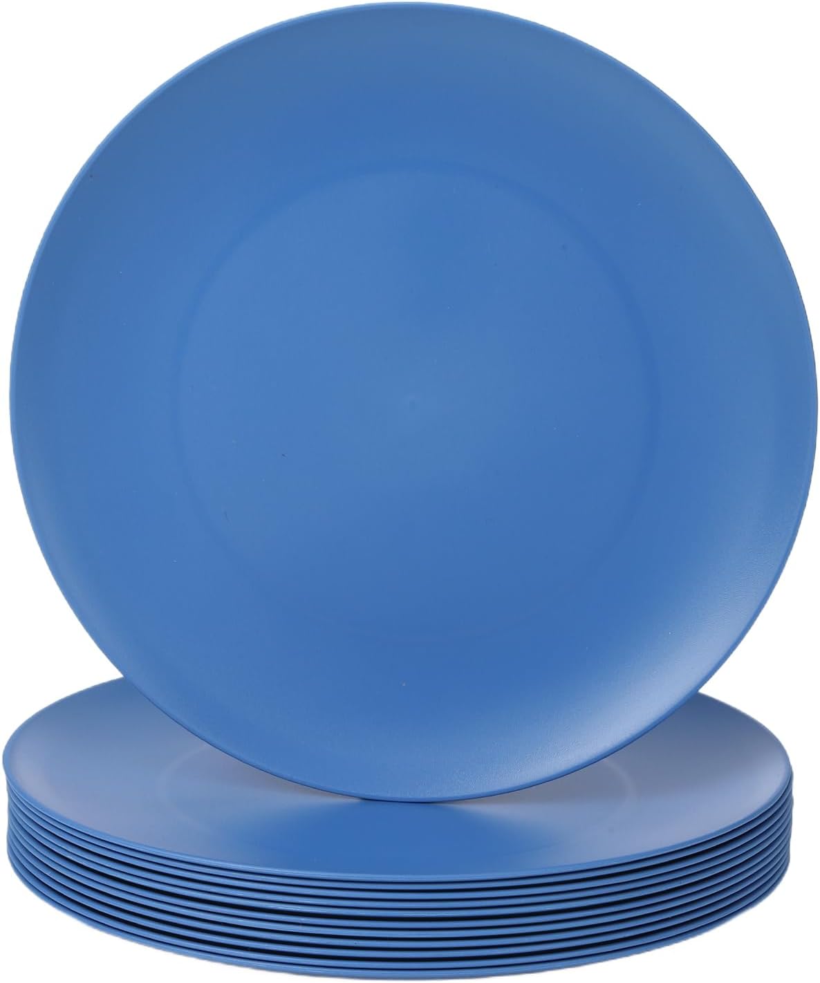 12-Pack 8.6 Inch Plastic Salad Bowls,Lightweight Unbreakable Dinner plates for Daily Use, Microwave & Dishwasher Safe Plates,Plastic Plates for Camping, Outdoor, food, Fruit (Grey)