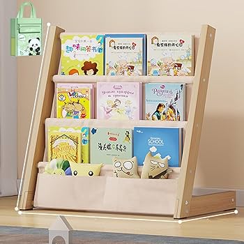 Amazon.co.jp: Puhang 絵本棚 キッズ絵本ラック 木製 子供用本棚