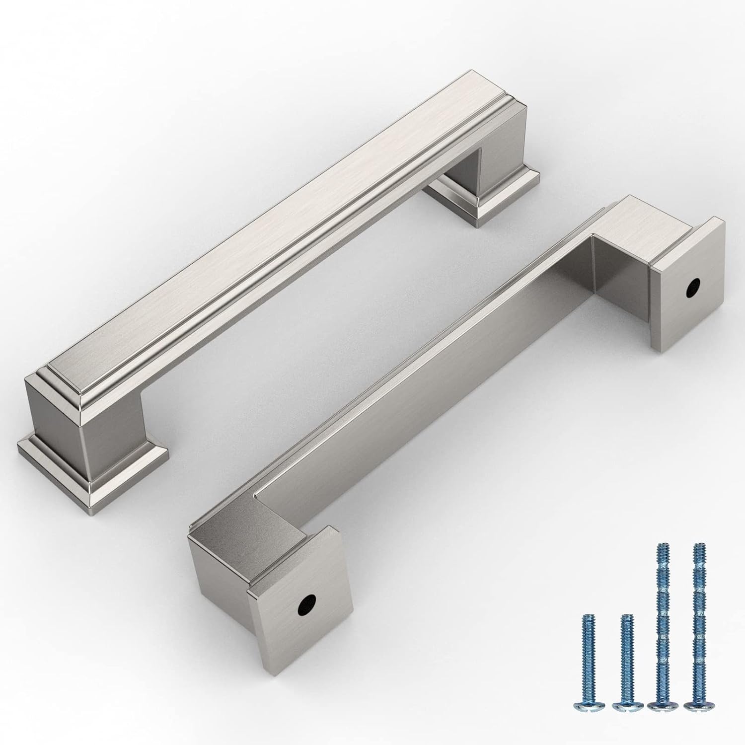 10 Pack 3.75 Inch(96mm) Kitchen Cabinet Handles Brushed Satin Nickel Cabinet Pulls Kitchen Cabinet Hardware Drawer Pulls for Dresser Cupboard Wardrobe