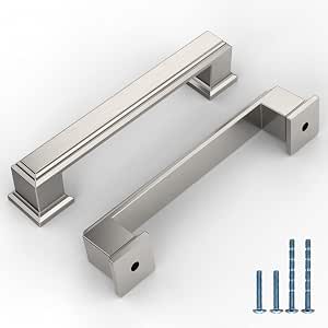 KNOKLOCK 10 Pack 3.75 Inch Cabinet Handles - Brushed Gold Zinc Alloy Drawer Pulls For Kitchen & Furniture