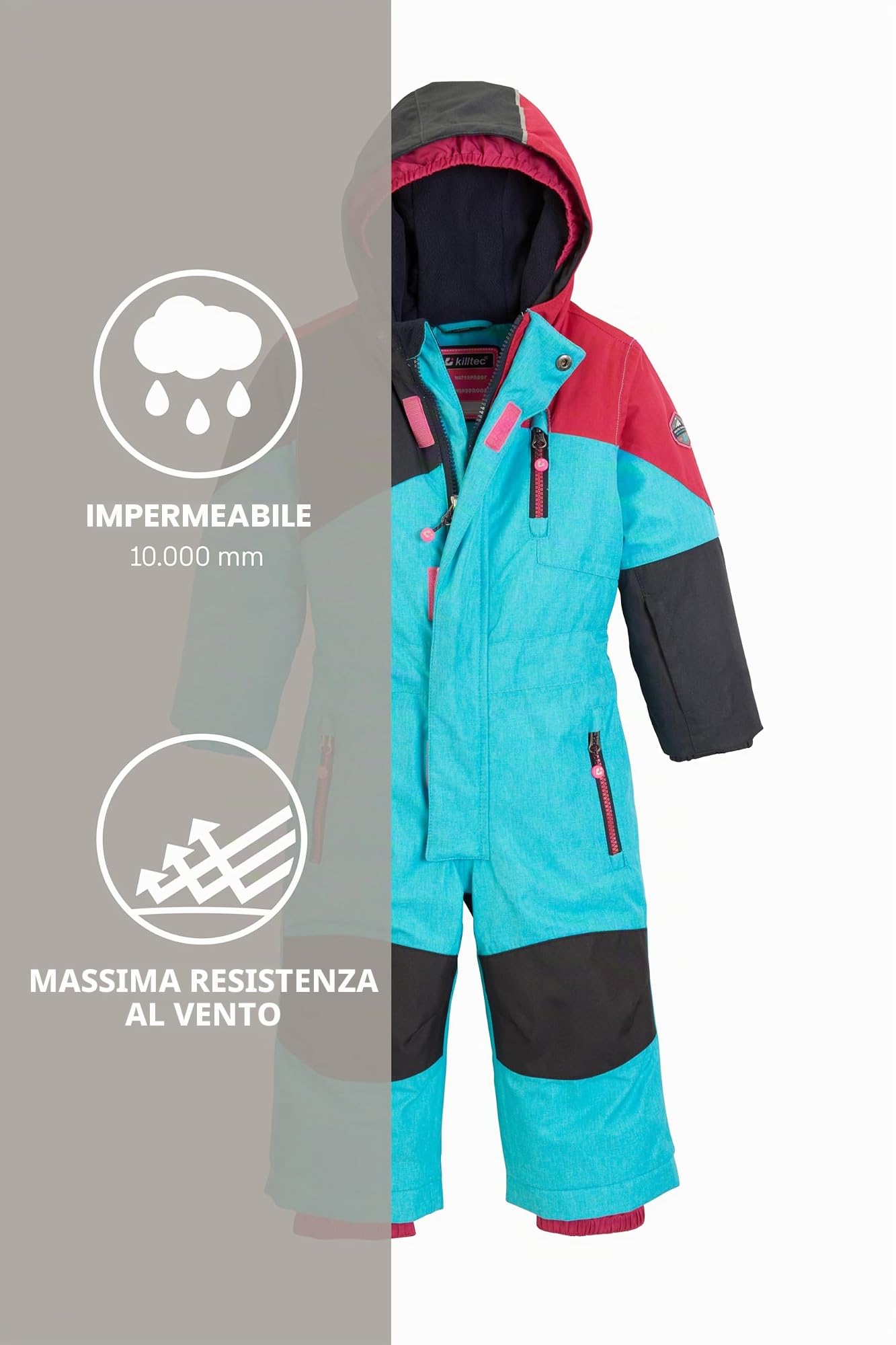 Killtec Kesley Mini Tuta da sci con cappuccio e ghetta antineve Bambine e ragazze (Pacco da 1)