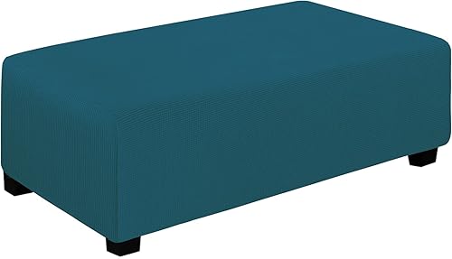 Miniatura 60 de Easy-Going Funda Elástica para Otomana Longitud 20-30 pulgadas Taburete de Almacenamiento Plegable Protector de Muebles Funda Rectangular Suave con