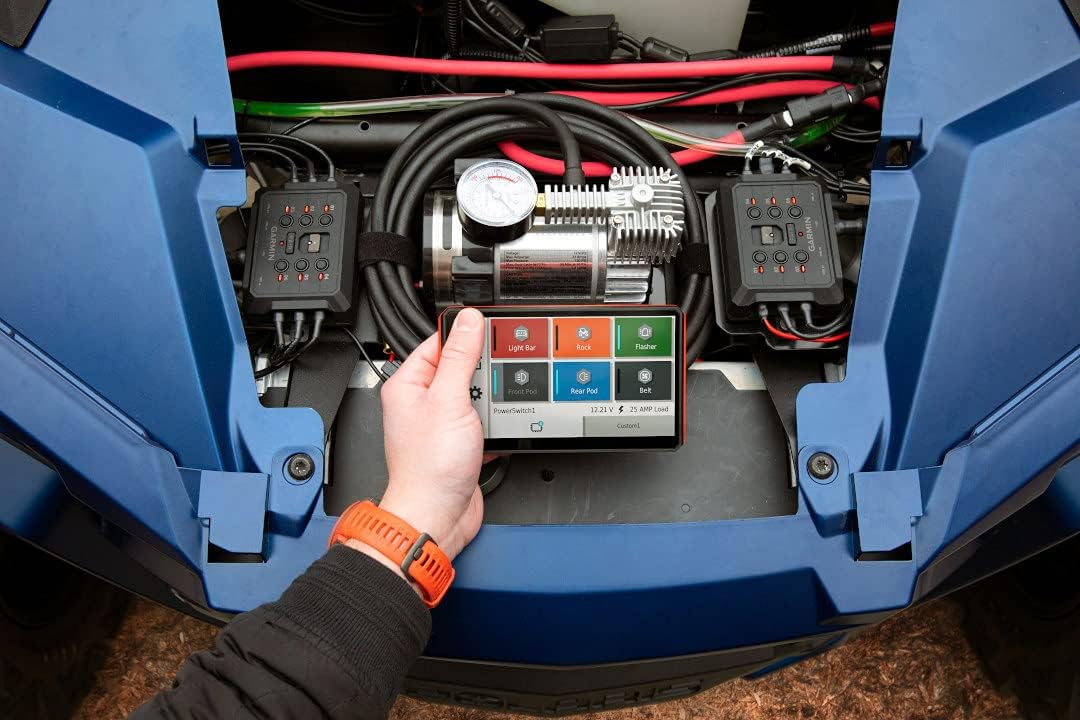 Garmin PowerSwitch, 6 Gang Compact Digital Switch Box, Requires Compatible Garmin Navigator or Smartphone, Switch Panel for Car SUV UTV ATV Caravan Boat Marine