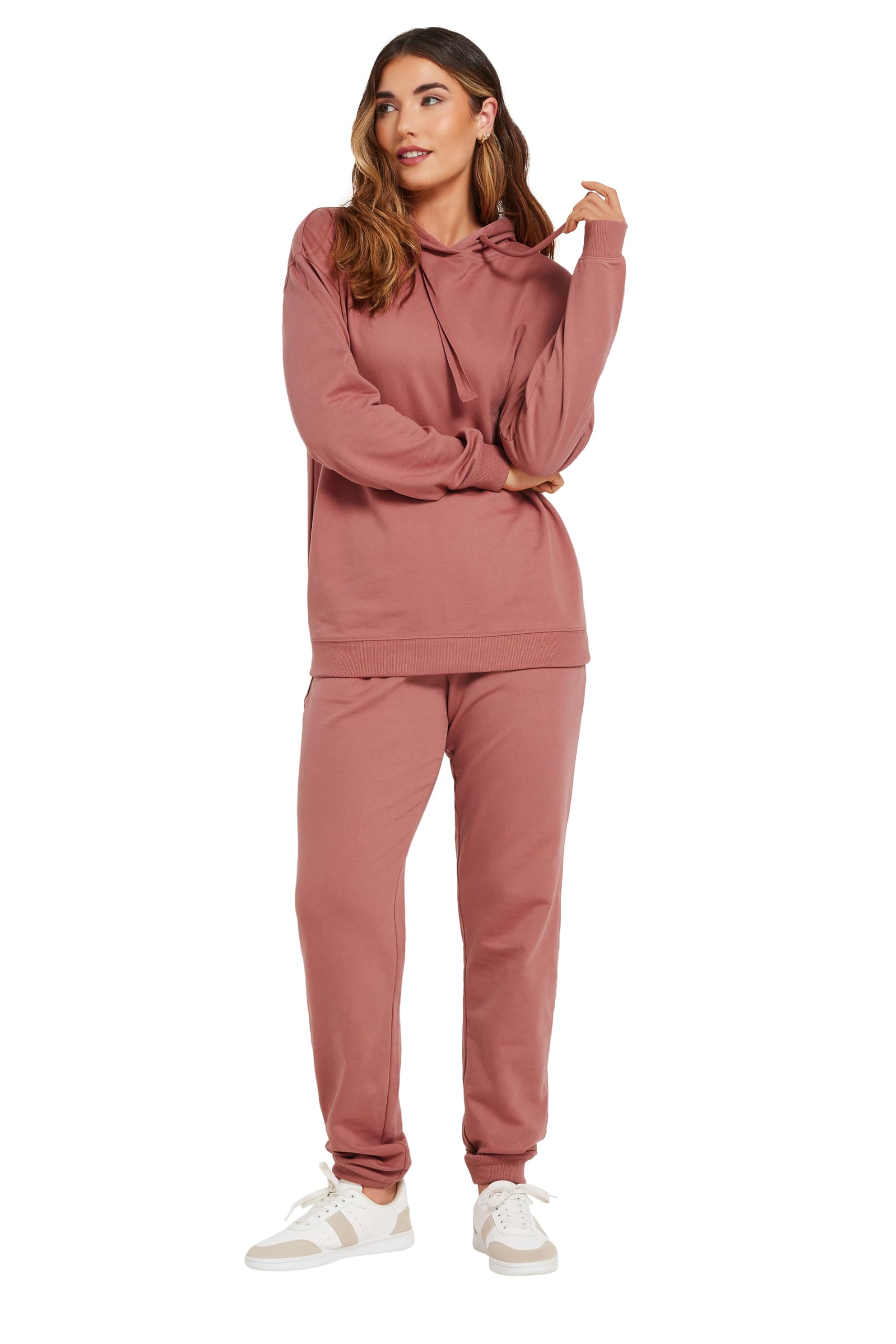 Long Tall Sally Women's Coral Tall Cuffed Drawcord Joggers In | : 16XL