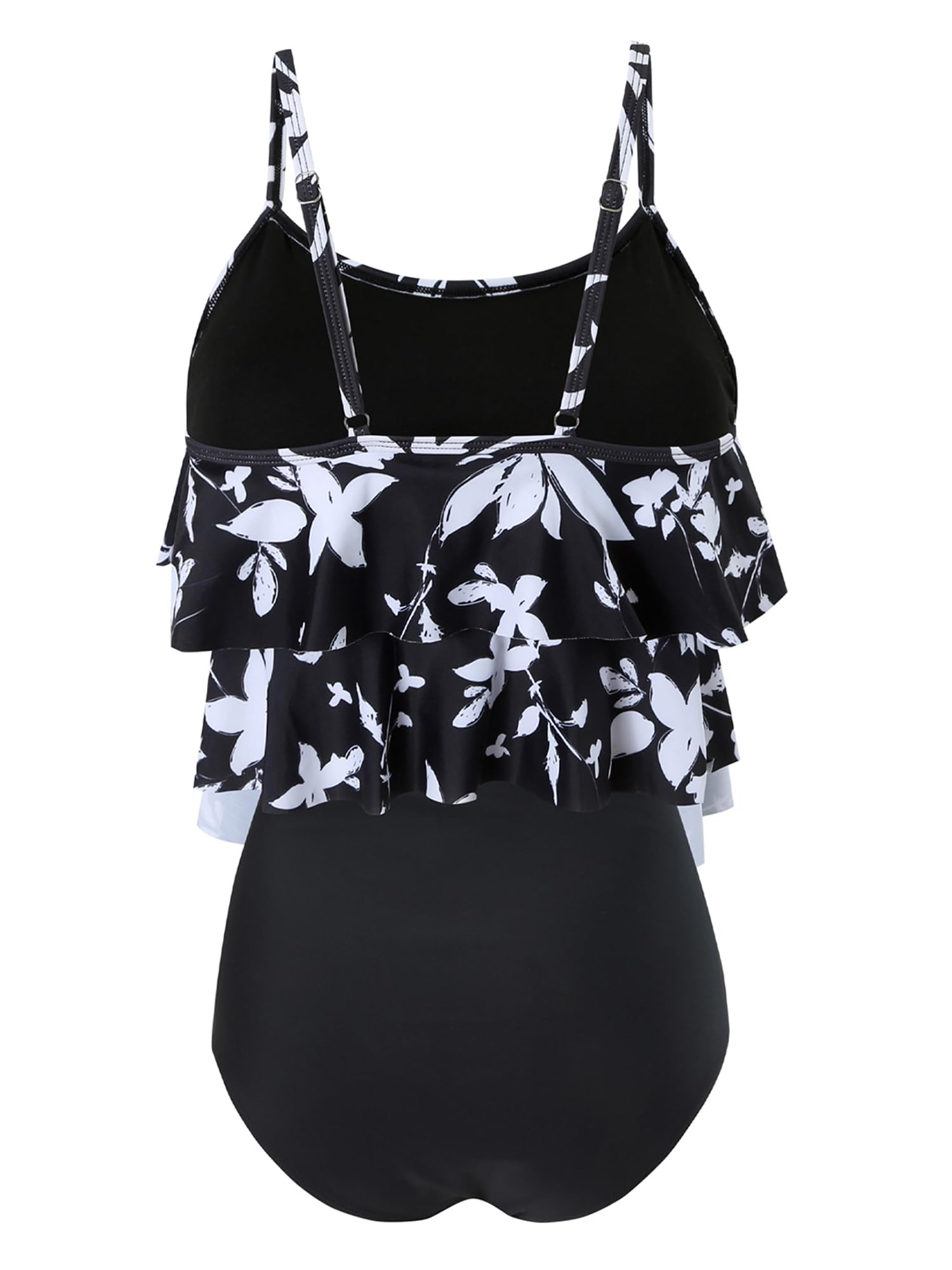 Femmes Deux Pièces Taille Haute Maillots De Bain Tankini Ensembles À Volants Ruché Costume De Natation