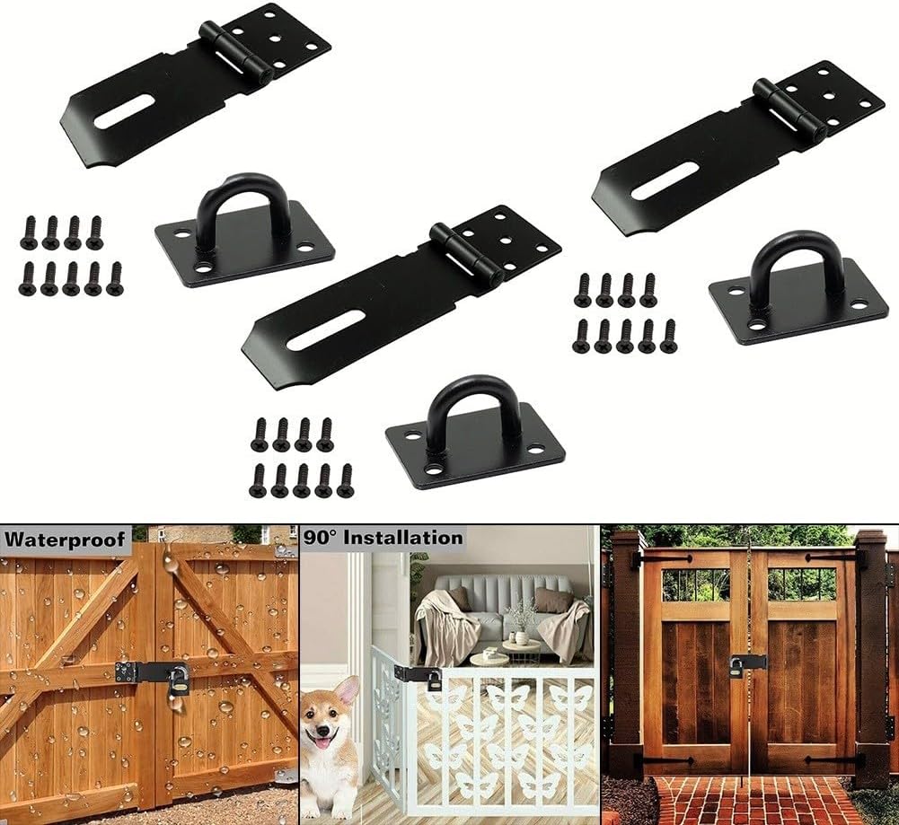 Reliable Anti Theft Solution Stainless Steel Door Padlock Hasp Kit Designed for Maximum Durability and Strength (5 inch)